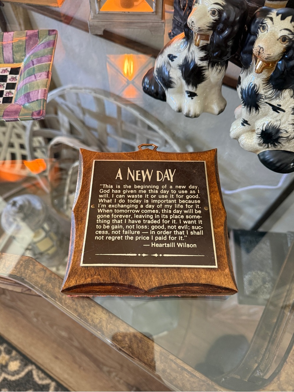 Vintage “A New Day”Framed Wooden Plaque - Inspirational Quote - Picture 6 of 7